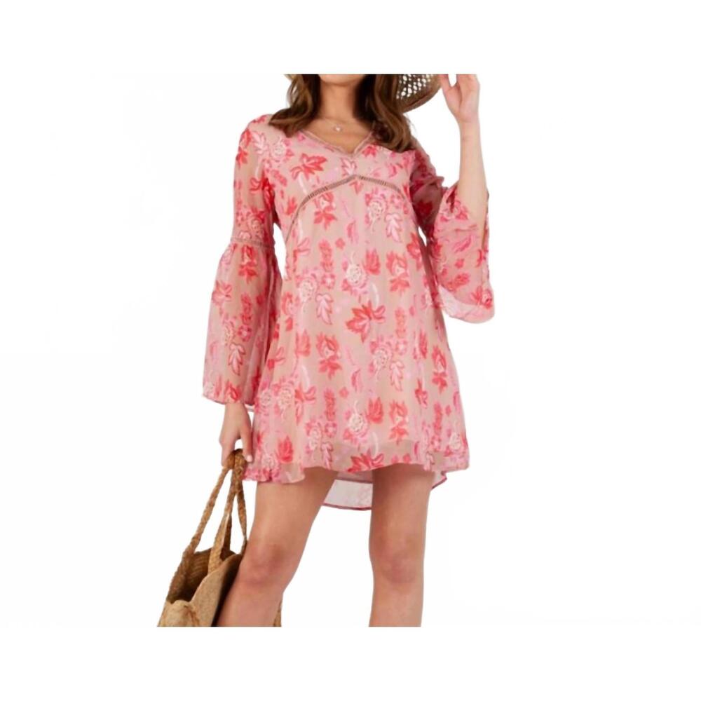 NEW LUCCA julie ladder mini dress in pink floral - Picture 5 of 6